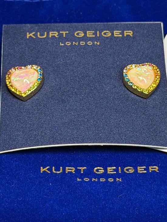 Kurt Geiger Jewelry - Kurt Geiger London Opal Heart Halo Stud Earrings NWT
